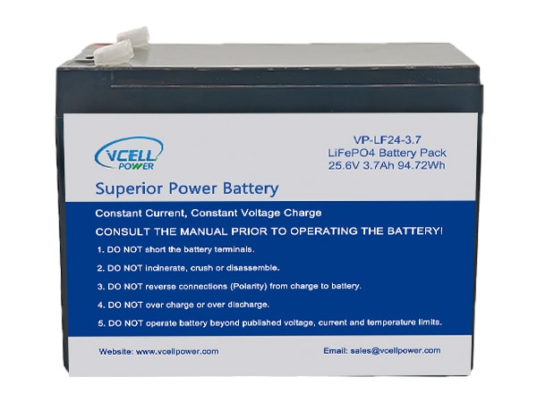25.6V 3.7Ah Rechargeable Lithium Battery With ABS Case