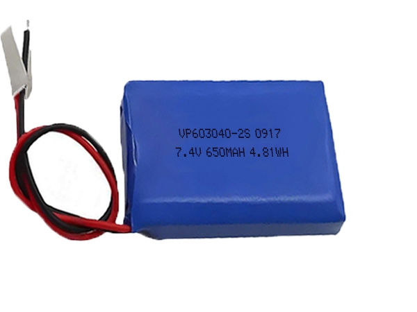 123040 7.4V 650mAh 锂聚合物电池