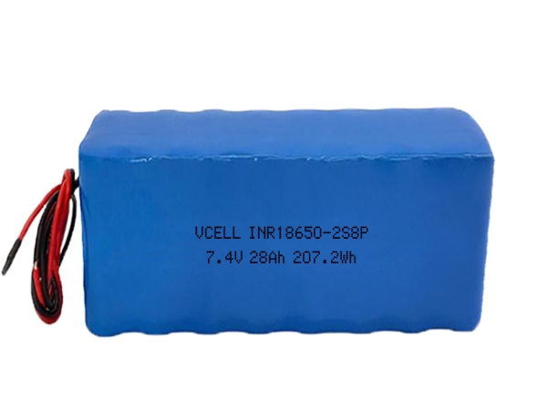 7.4V 28Ah 2S8P 18650 Lithium Ion Battery Pack