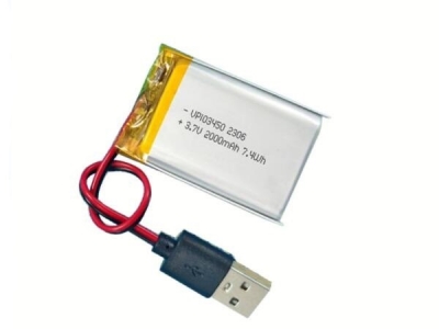 3.7V 2000mAh 103450 Rechargeable Li-Polymer Battery