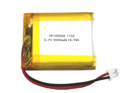 105568 3.7V 5000mAh Lithium Polymer Pouch Battery With PCM