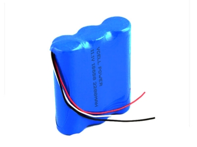11.1V 18650 2200mah li-ion battery pack with balance PCM and wires 