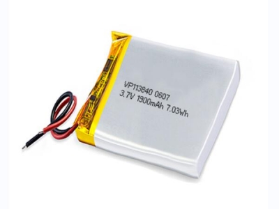 3.7V 1900mAh 7.03Wh 113840 Rechargeable Lithium Polymer Battery