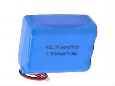 21.6V 3400mAh 6S1P 18650 Li-Ion Battery Pack