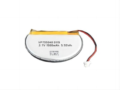 Round 3.7V 1500mAh 755040 Lithium Polymer Battery