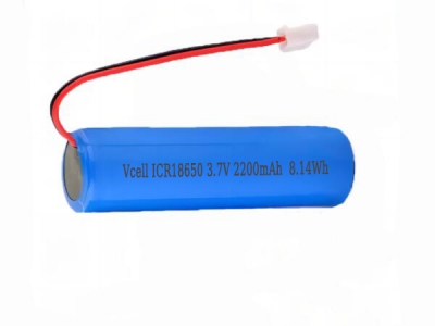 3.7V 2200mAh ICR18650 Rechargeable Li-Ion Battery With PCM And Connector