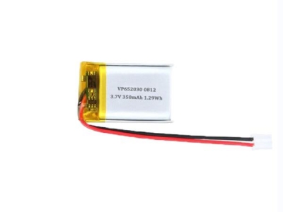 652030 UL Certificated 3.7V 350mAh Lithium Polymer Battery