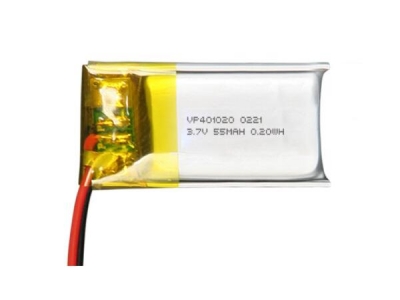 Ultra Small 401020 3.7V 55mAh LiPo Battery 