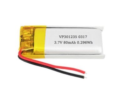301235 3.7V 80mAh Rechargeable LiPo Battery 