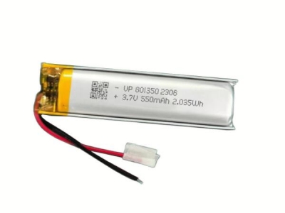 3.7V 550mAh 801350 Slim Rechargeable LiPO Battery
