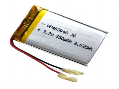 3.7V 550mAh 403048 CE Certified Li-Polymer Battery