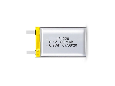 80mAh 3.7V Rechargeable Lithium Battery 451220/80mAh