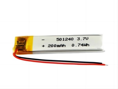 Rechargeable 501240 3.7V 200mAh Lithium Polymer Battery