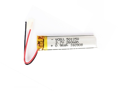 3.7V 260mAh 501250 Lithium Polymer Battery 