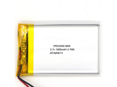 High Quality 3.7V 1000mAh 523450 Lithium Polymer Battery 