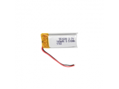 3.7V 140mAh 551228 Rechargeable Lithium Polymer Battery 