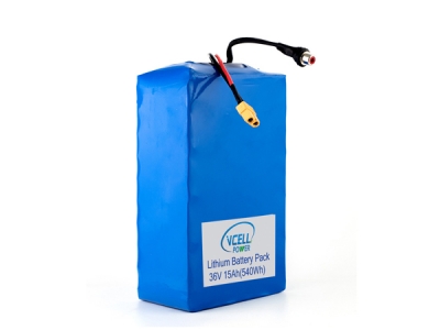 36V 15Ah Rechargeable Li-ion Battery Pack 