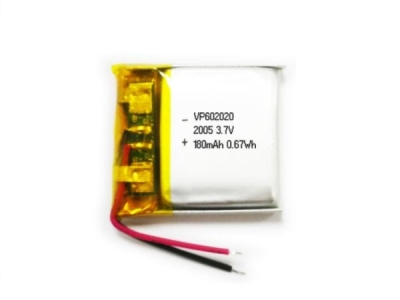 3.7V 180mAh 602020 Li-Polymer Battery With Wire