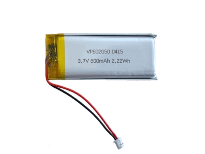 602050 600mAh 3.7V 2.22Wh Rechargeable Lipo Battery With PCM