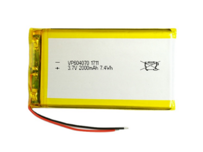 3.7V 2000mAh 604070 Lithium Polymer Battery