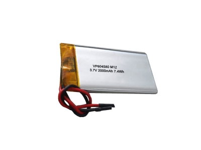 High Capacity 604580 3.7V 2000mAh Lithium Polymer Battery 