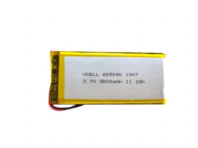 3.7V 3000mAh 605080 CE Certified Li-Polymer Battery 