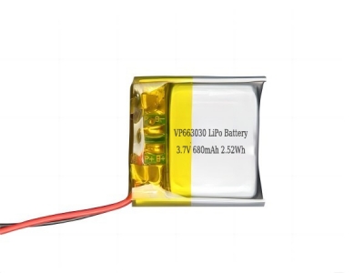 3.7V 680mAh Rechargeable Li-Polymer Battery 663030