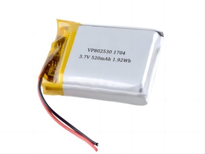 802530 3.7V 520mAh Rechargeable Lithium Polymer Battery