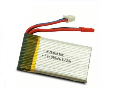 7.4V 850mAh 753048 2S LiPo Battery 