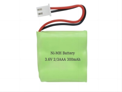 3.6V 2/3AAA 300mAh Rechargeable NI-MH Battery Pack
