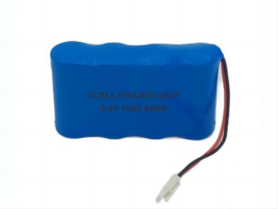 6.4V 10Ah 2S2P IFR32650 Lithium Rechargeable Battery Pack
