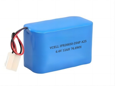 VCELL 6.4V 12Ah IFR26650 2S4P LiFePo4 Battery Pack
