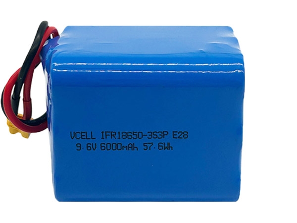 9.6V 6000mAh IFR18650 3S3P 磷酸铁锂电池